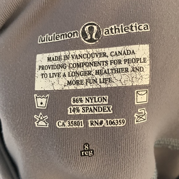 Lululemon Grey Pants in size 8 Regular, length 40”, waist 14” - Picture 5 of 5